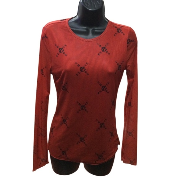 Red Long Sleeve Women's Top - Picture 1 of 8